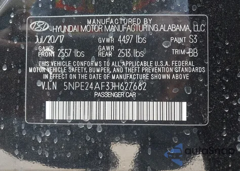 2018 Hyundai Sonata Se из США, поврежденный, VIN 5NPE24AF3JH627662